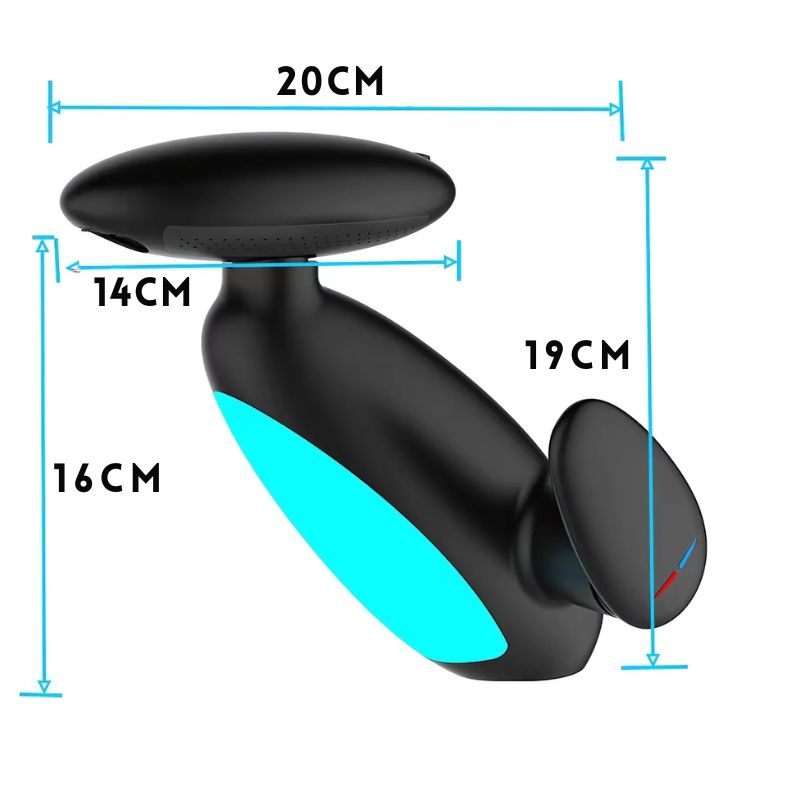 Flowsense™ kraan van Inicala.nl met moderne LED-verlichting, getoond met afmetingen (20cm breed, 19cm hoog). Combineert comfort, veiligheid en strak design voor elke badkamer.
