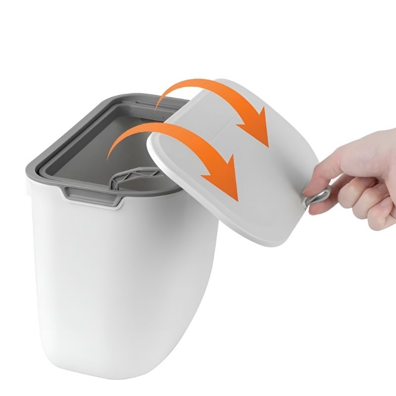 de HydroBin™ met een deksel dat gemakkelijk te openen is dankzij een handig trekmechanisme. Ideaal voor snel gebruik en een praktische aanvulling voor een georganiseerde ruimte.