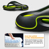 CloudRift™ – Ergonomische Slippers van Inicala.nl met schokabsorberende EVA-latexzool. Zwarte slipper met limoengroene accenten, ontworpen voor ultiem comfort bij elke stap. Ideaal voor wie extra demping en verlichting zoekt.