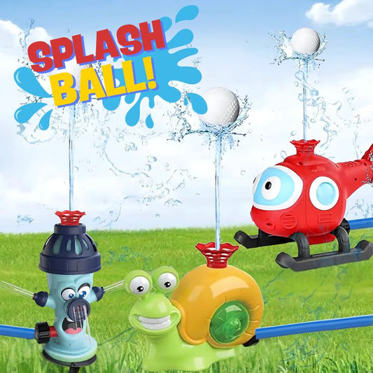 De SplashBall™ watersproeiers in de vorm van een brandkraan, slak en helikopter creëren een spetterend avontuur voor kinderen in de tuin. Perfect voor actieve zomerse speelplezier. Verkrijgbaar op Inicala.nl.