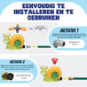 SplashBall™ van Inicala.nl – makkelijk te installeren speelgoed met verstelbare watersproeier; laat kinderen spelen en spetteren met slechts een tuinslang en een glimlach.